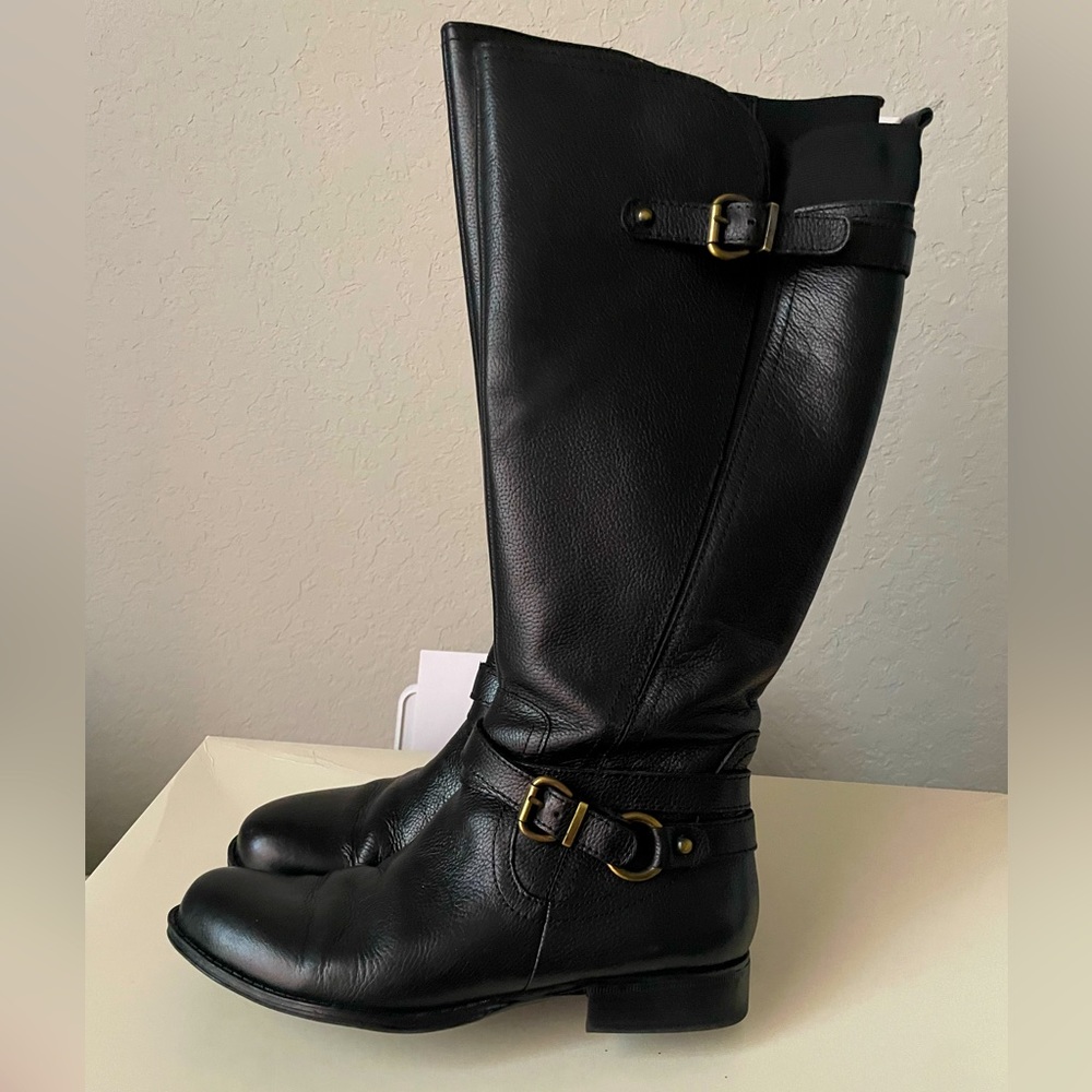 Naturalizer Wide Calf Black Leather Boot